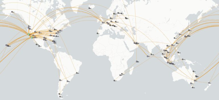 Flight Map March 2013 - March 2023