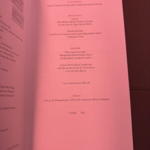 International Dinner Menu